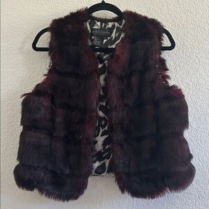 Live a Little Faux Fur Vest in Merlot